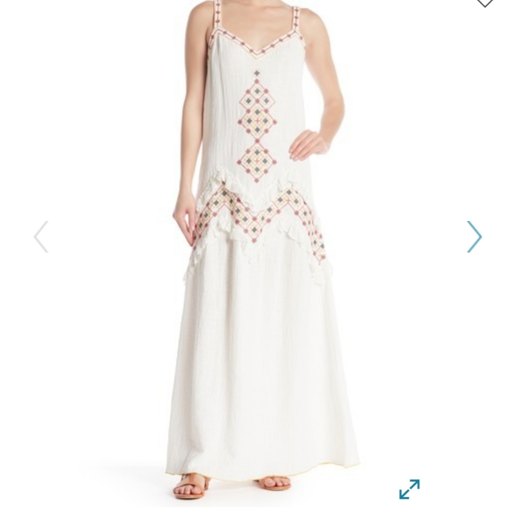 NWT Max Studio Embroidered V Neck Sleeveless Maxi - Picture 1 of 9